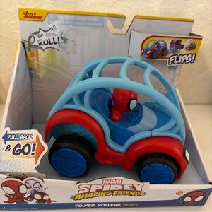 Marvel Spidey Amazing Friends Power Rollers Flips Car Spider-Man New